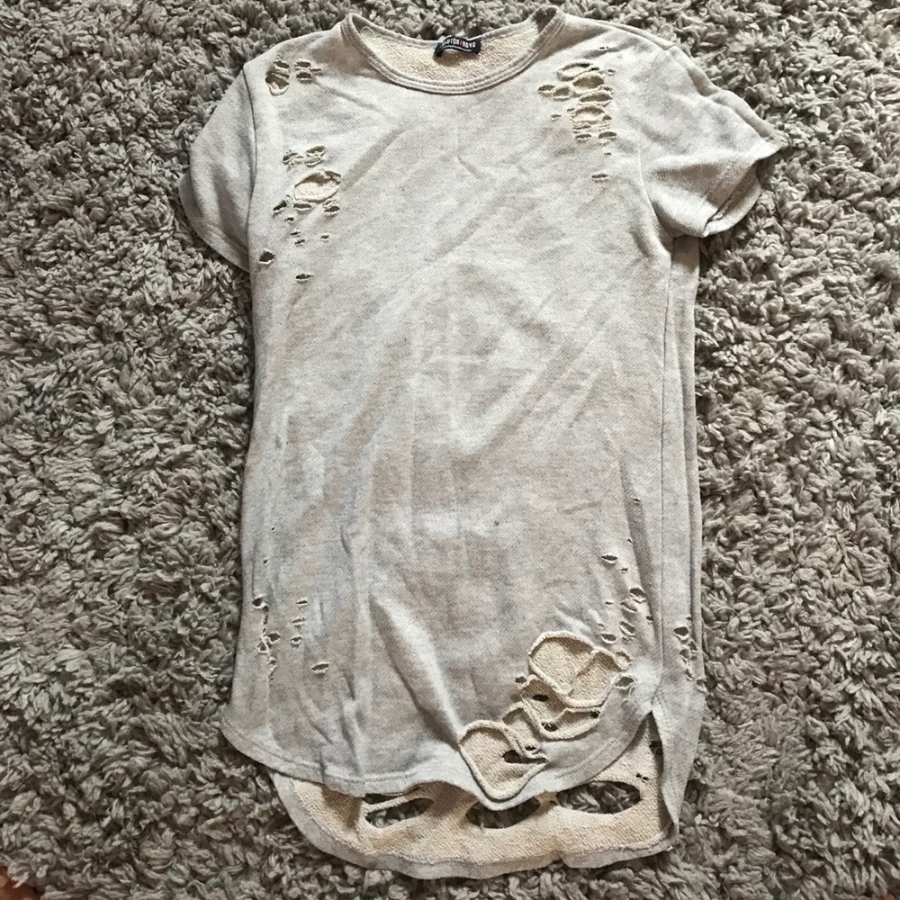 destroyed mini knit dress